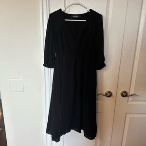 Disturbia Maja sheer puff sleeve midi dress